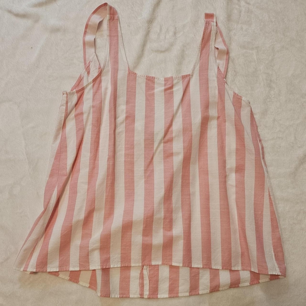 Loft outlet pink and white striped tank top. Size small